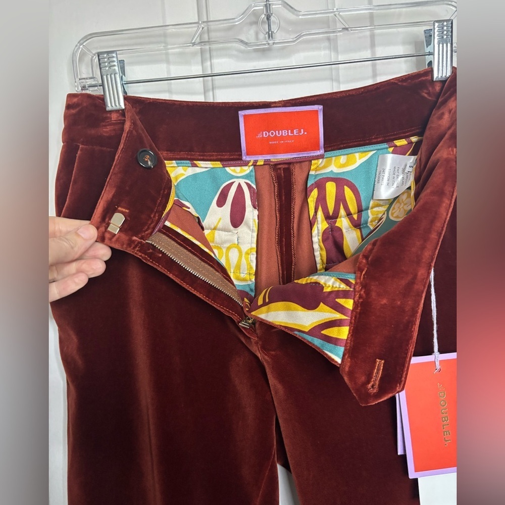 NWT LA DoubleJ Rich Coat 24-7 Velvet Solid Pants in Terracotta size S - Picture 8 of 14